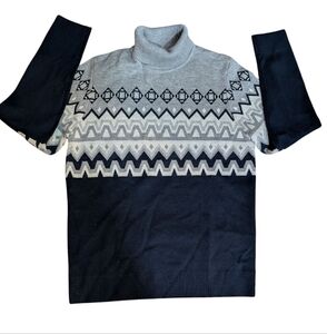 Patrick Assaraf Turtleneck  in Solid Navy Blue 100% Wool Merino... Size Large